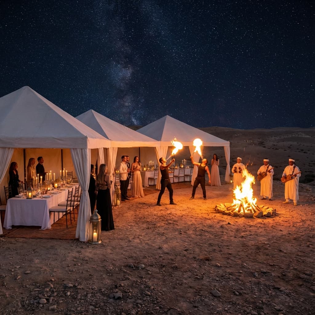Traditional 3-course Moroccan dinner served under a tent or the stars. - Activity in Morocco