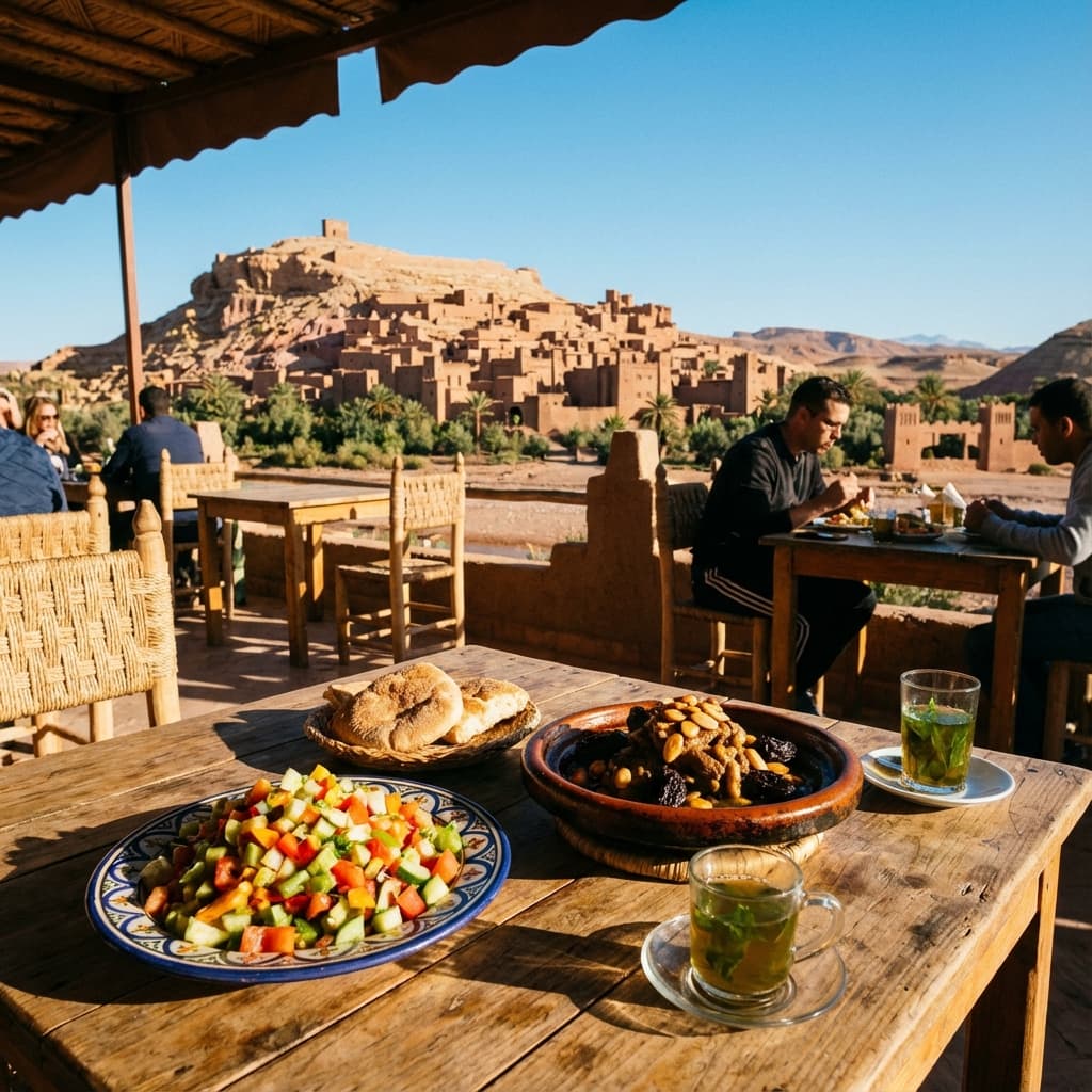 Lunch at a panoramic restaurant facing the Kasbah. - Activity in Morocco