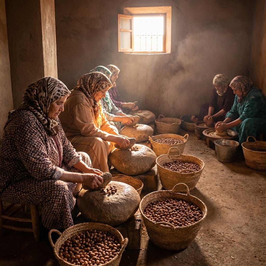 Visit a local women's cooperative to see how Argan oil is produced. - Activity in Morocco