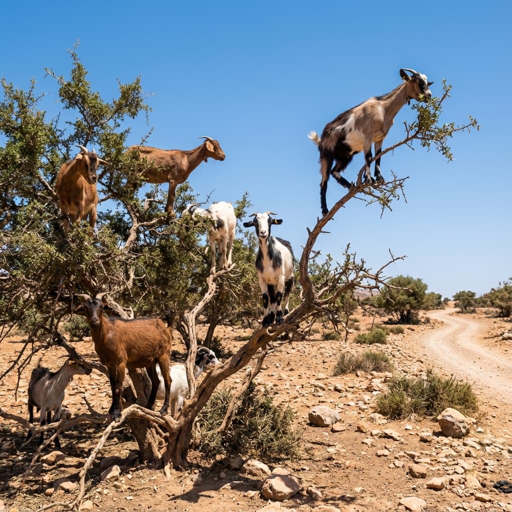 Stop to take photos of the famous 'flying goats' climbing Argan trees. - Activity in Morocco