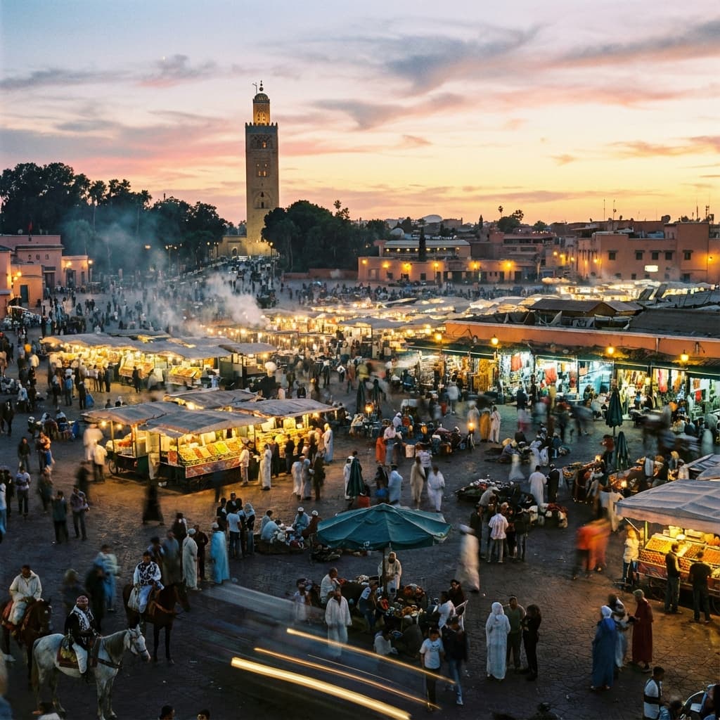 Conclude the tour at the vibrant Jemaa el-Fnaa Square. - Activity in Morocco