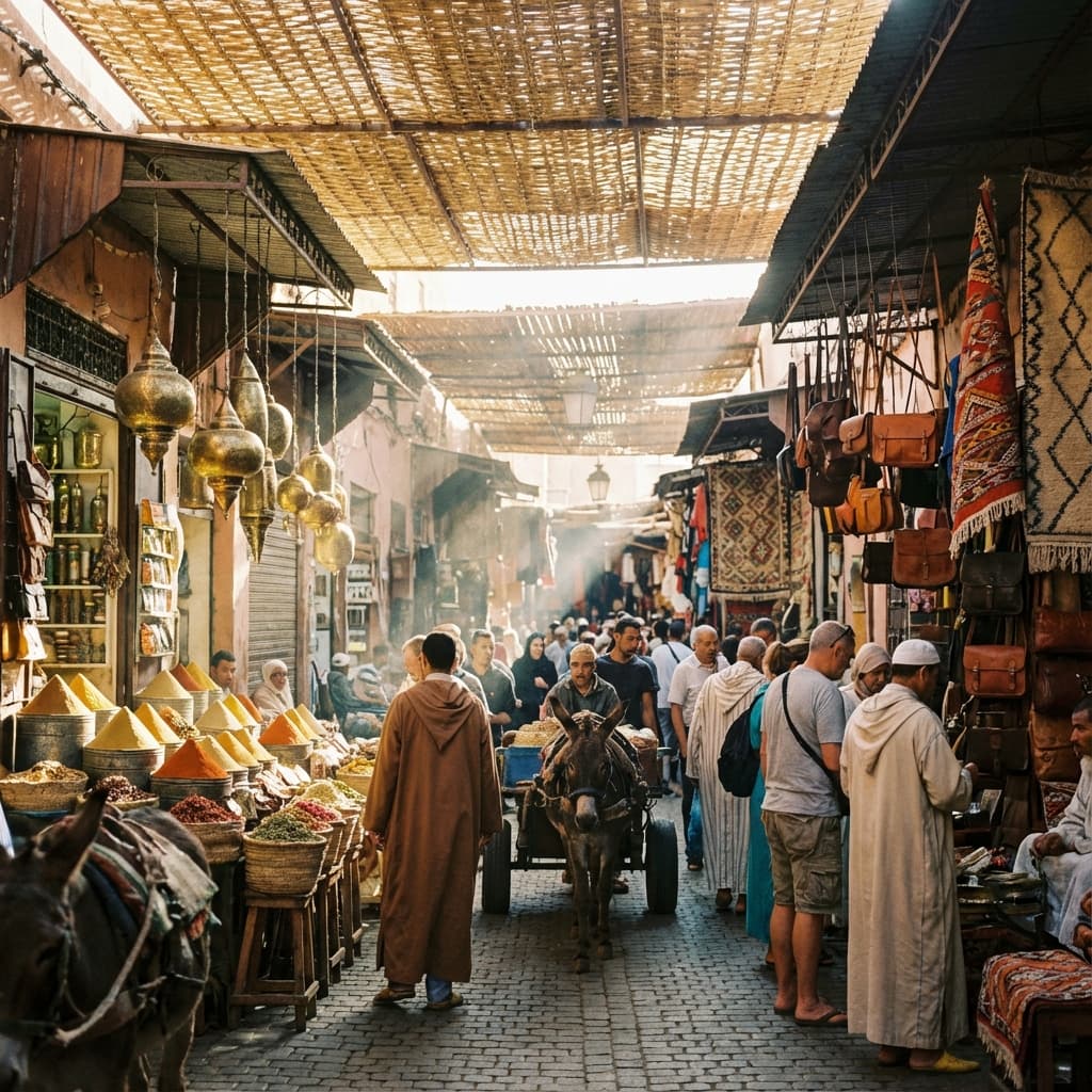 Navigate the winding souks, seeing artisans at work (leather, copper, spices). - Activity in Morocco
