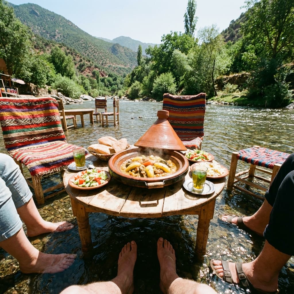 Lunch by the river. - Activity in Morocco