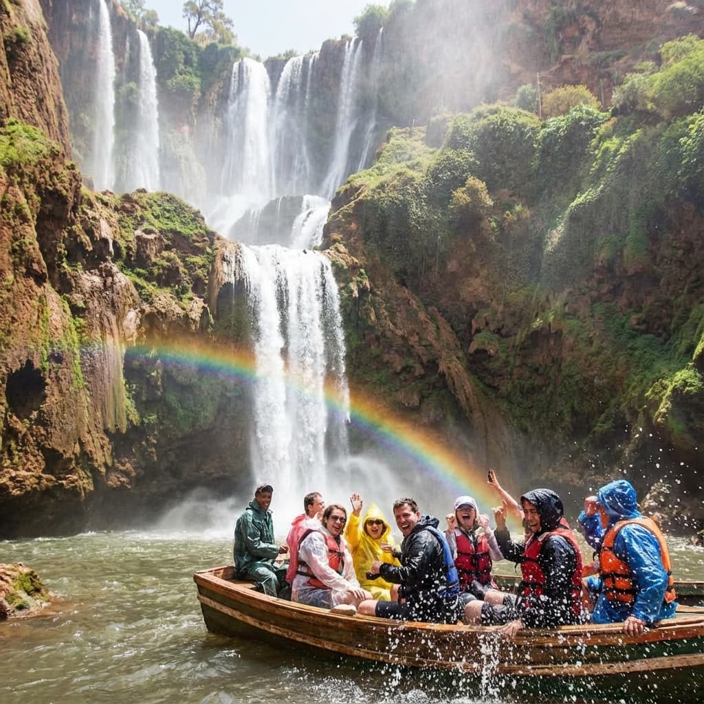 Optional boat ride very close to the cascading water (refreshing spray!). - Activity in Morocco
